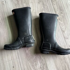 Hunter Kids Black Tall Rain Boots